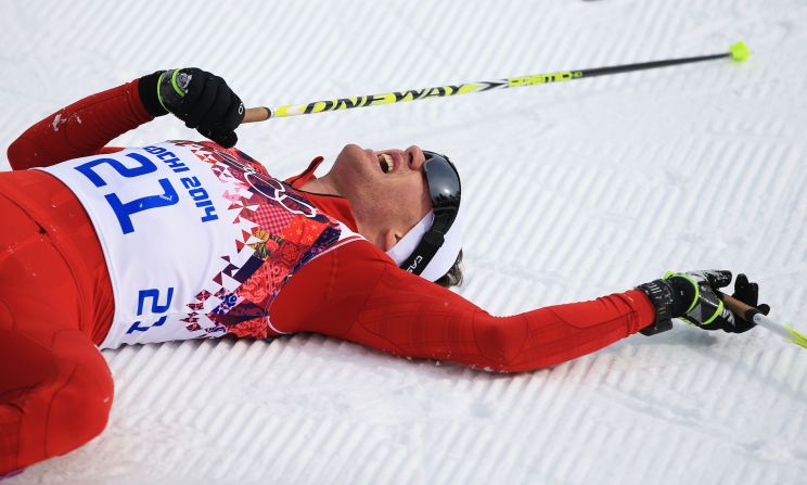 Dario Cologna of Switzerland won the men's skiathlon February 9.