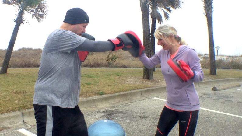 The couple trains together in addition to working at Beth's Boot Camp and Fullest Living in Jacksonville Beach, Florida. "We are grateful that we really do get to share life together working out, with our business, our volunteer work with Young Life and at church," Jordan said. 