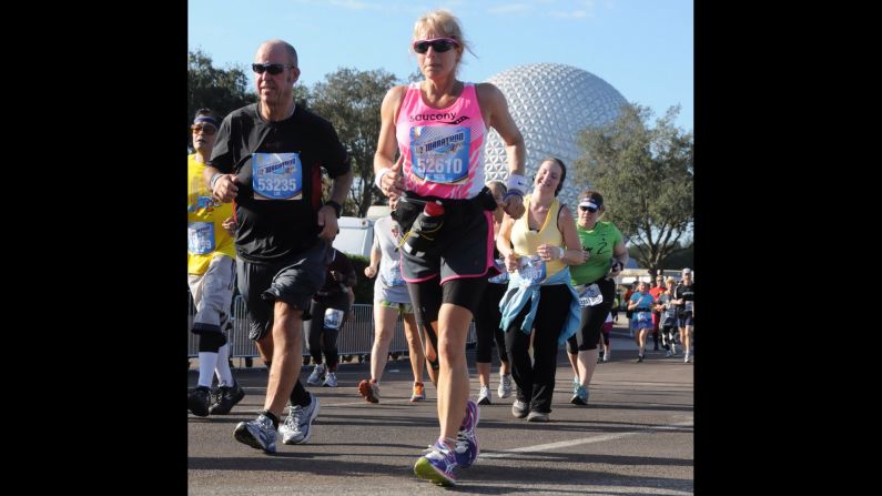 This 2013 Disney half-marathon was the couple's second such race together. Before he was a runner, Jordan was a walker. He began by walking for 30 seconds at a time, which was all he could do. He is now an ACE-certified personal trainer and health coach. 
