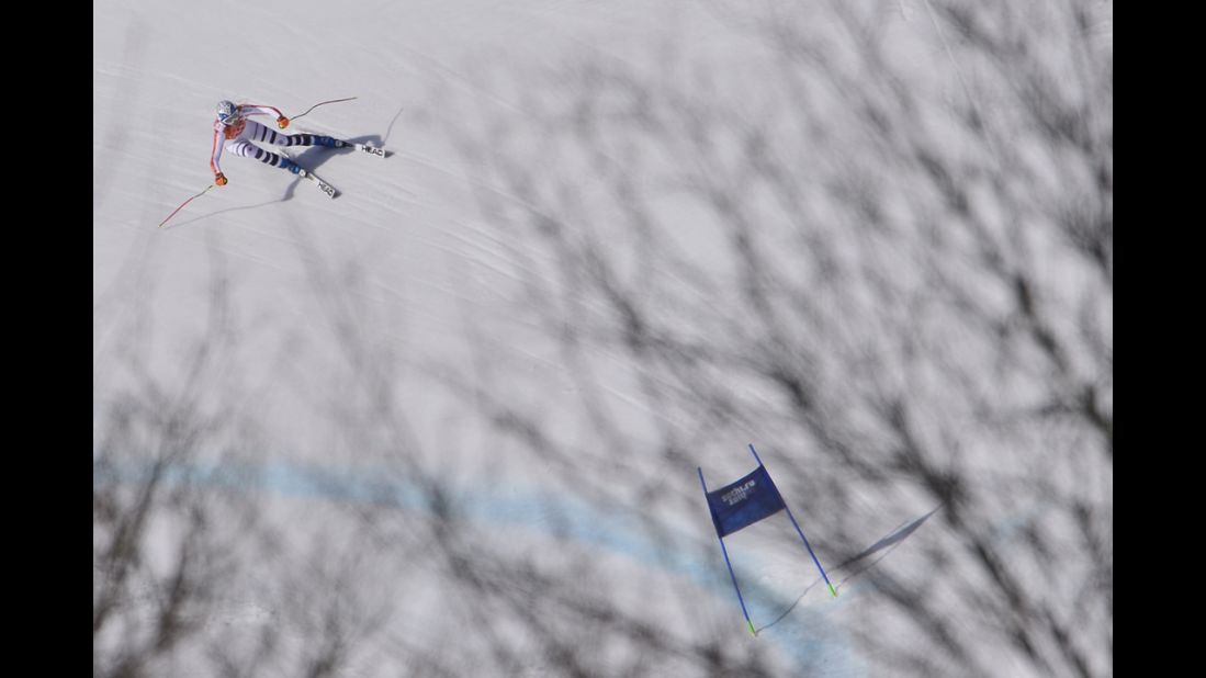 Germany's Maria Hoefl-Riesch competes during the super-combined on February 10.