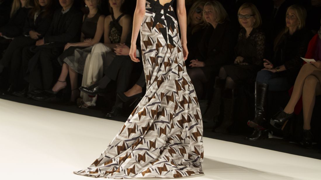 Herrera created a fall collection of abstract prints for women looking to make a statement.