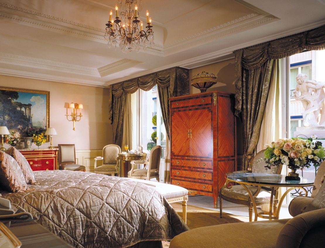 The penthouse suite at the Four Seasons Hotel George V in Paris is decked out like a well-curated apartment. 