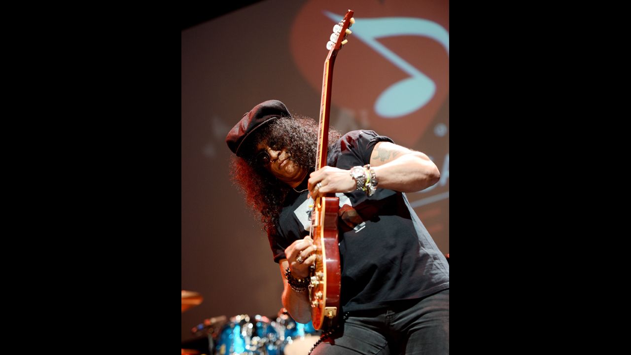 Saul Hudson, more popularly known as the musician Slash, is the former lead guitarist for Guns N' Roses. His mother was a black American and his father a white Brit.