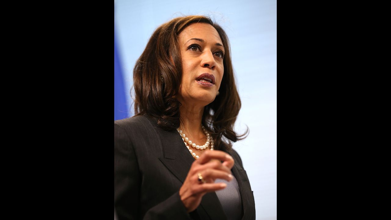 Kamala Harris speaks at a news conference in San Francisco in 2013.