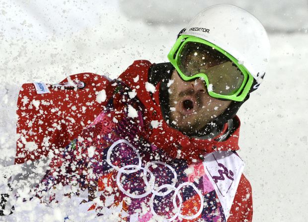 Canada's Philippe Marquis competes in the men's moguls on February 10.