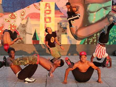 The crew use a mixture of breakdancing, 1920s swing, and even pole dancing. - (WAFFLE)
