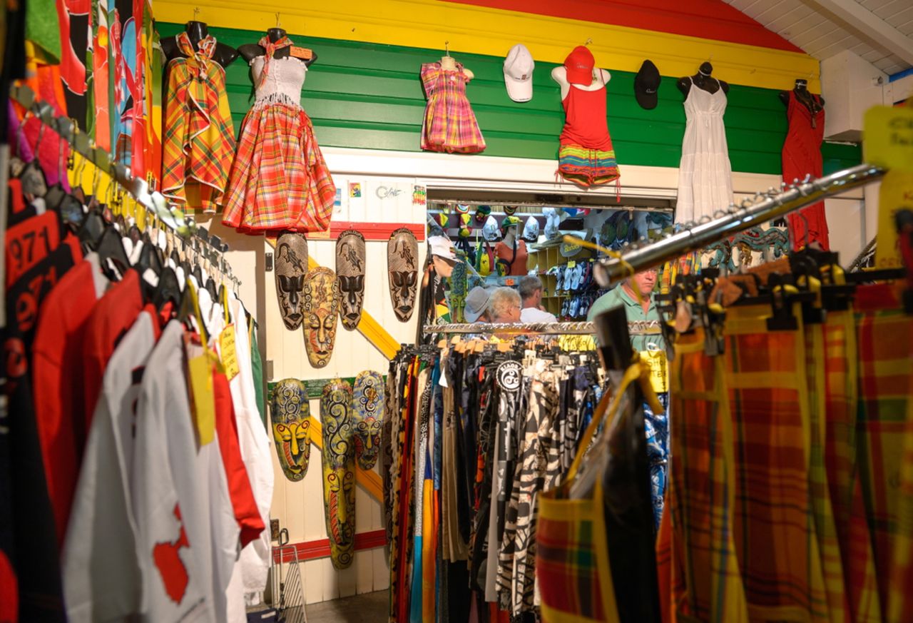 A row of 15 boutiques in St. Anne, the Village Artisanal carries a selection of hand woven beachwear and woodcarvings. Contemporary fashion also thrives -- after all, this is French territory.