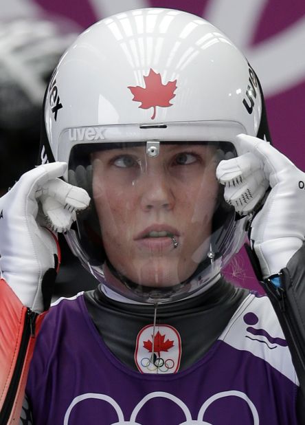 Alex Gough of Canada prepares for her first run in the luge on February 10.