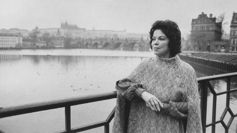 Temple Black stands by the river in Prague, Czechoslovakia, in 1990. She served as ambassador to Czechoslovakia from 1989 to 1992.