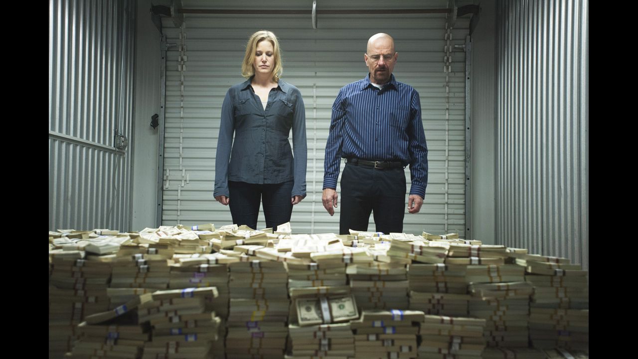 Anna Gunn as Skyler White, who held many jobs, including writer and bookkeeper, in "Breaking Bad."