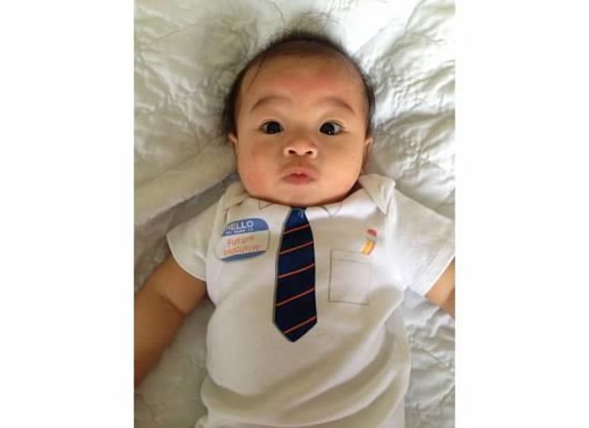 "What?! You want me to work overtime?!" -- Ethan Fox Chau, age 4 months, at the end of a long week. 