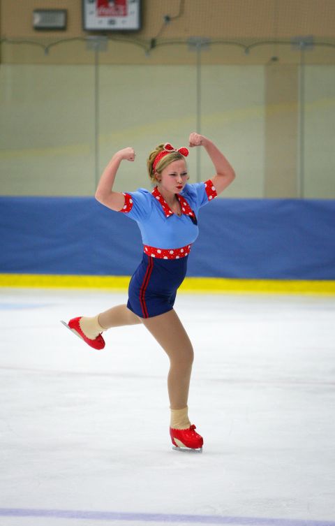 Fourteen-year-old Presley returned to skating after several months healing a stress fracture in her right foot.