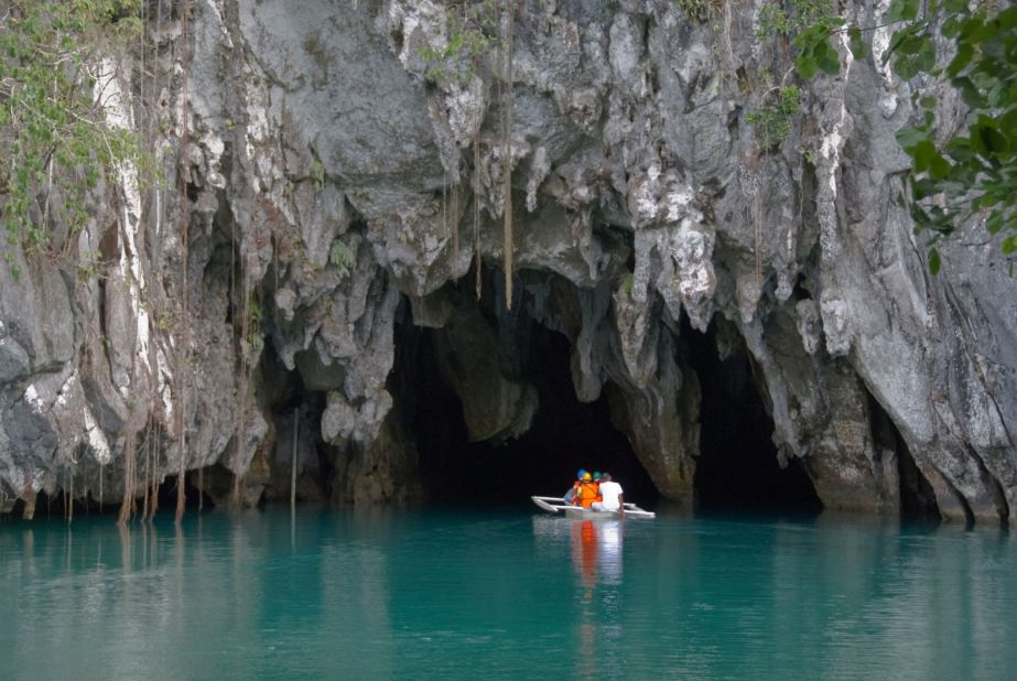 Take a guided rafting trip to explore the five-mile-long Puerto Princesa Underground River in the Philippines.