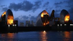 LONDON, UNITED KINGDOM - JANUARY 07: A general view of the Thames Barrier on January 7, 2014 in London, United Kingdom. After a period of recent storms and heavy rain, forecasters are warning that there is still more bad weather to come over the next few days. (Photo by Dan Kitwood/Getty Images)