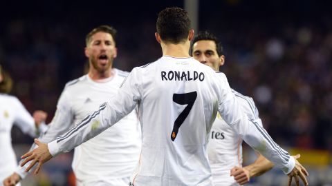 Cristiano Ronaldo celebrates his early goals as Real Madrid progressed to their third Copa del Rey final in four years. 