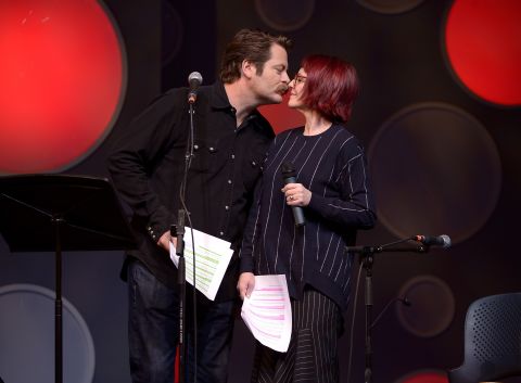 <a href="http://www.youtube.com/watch?v=IImEd__4sGU" target="_blank" target="_blank">Nick Offerman's key to Megan Mullally's heart</a>: "If you're in a relationship, you should make gestures to your significant other. I always try to make Megan a card or a gift. Cards are not that hard. ... Go to the printer. There's paper inside the printer. Discern how to get the paper out of the printer. Take one sheet, fold it in half, draw a heart on it, sign your name, write I love you. A bonus tip is to go outside and get a little piece of nature: a shell, a leaf ... some bark. Adhere that piece of nature to the center of the heart, and then get stretched out, because you're going on a ride to the realm of coitus."
