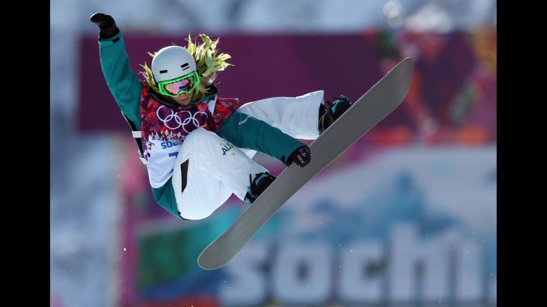 Stephanie Magiros of Australia competes in the women's halfpipe.