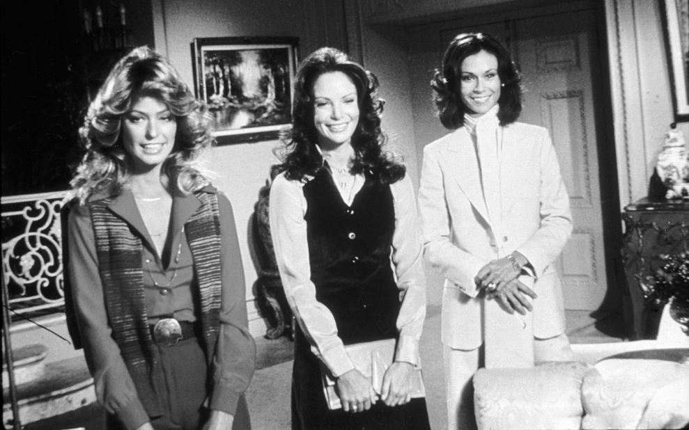 Big collars and bigger hair didn't get in the way of Charlie's Angels (Farrah Fawcett, Jaclyn Smith, and Kate Jackson) doing their job in the the 1970s TV series.