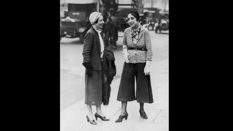 Coco Chanel once dismissed her rival, Elsa Schiaparelli, as: "That Italian artist who makes clothes." Indeed, the designer (pictured right, wearing the "trousered skirt") was known for her whimsical, surrealist-inspired pieces, even collaborating with Salvador Dali. 