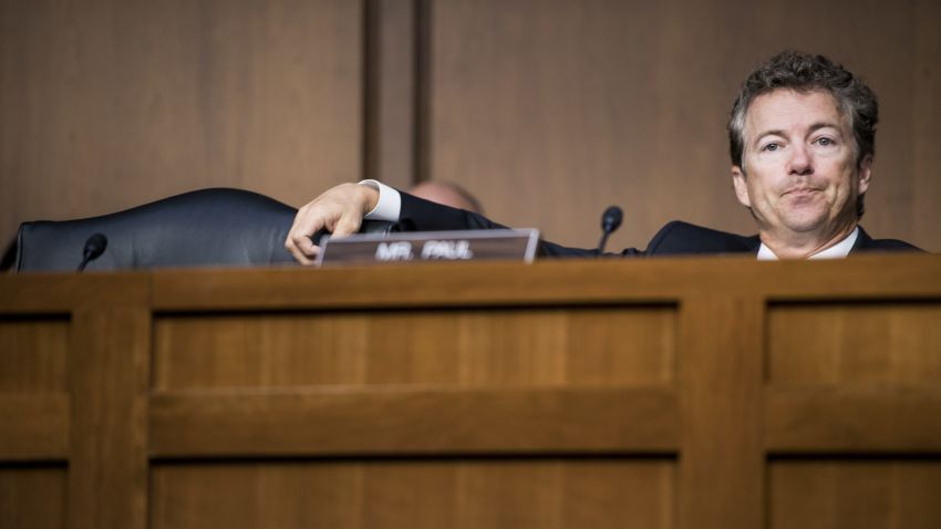 Senator Rand Paul (R-KY) listens during a hearing of the Senate Foreign Relations Committee on Capitol Hill September 3, 2013 in Washington, DC, on congressional authorization for the use of military force in Syria.  