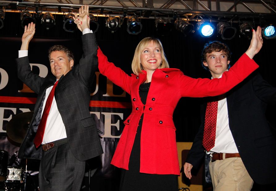 Paul and his family celebrate his 2010 Senate victory during an election night party in Bowling Green.