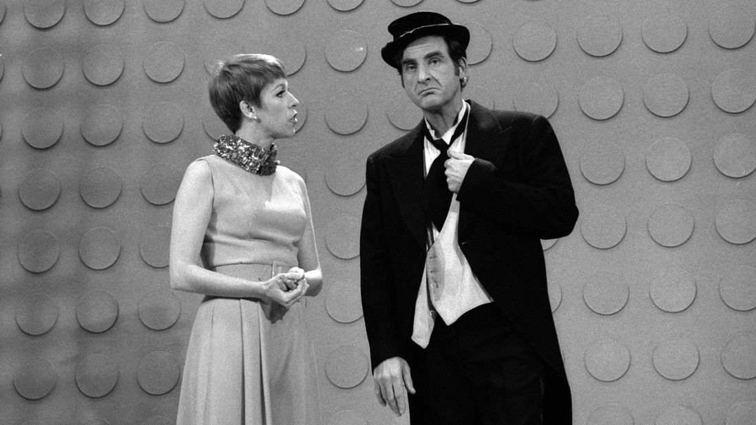 Caesar guest stars on "The Carol Burnett Show" with Carol Burnett in 1967.