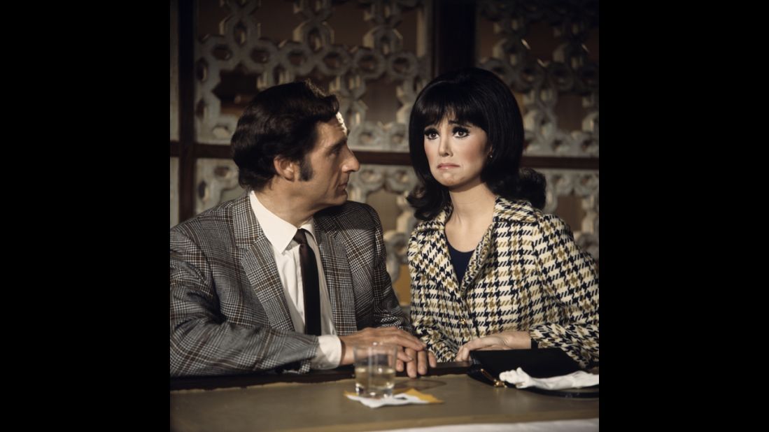 Caesar and Marlo Thomas star in a scene from the TV series "That Girl" in 1968.