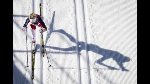 Norway's Therese Johaug competes in the women's 10-kilometer classic.
