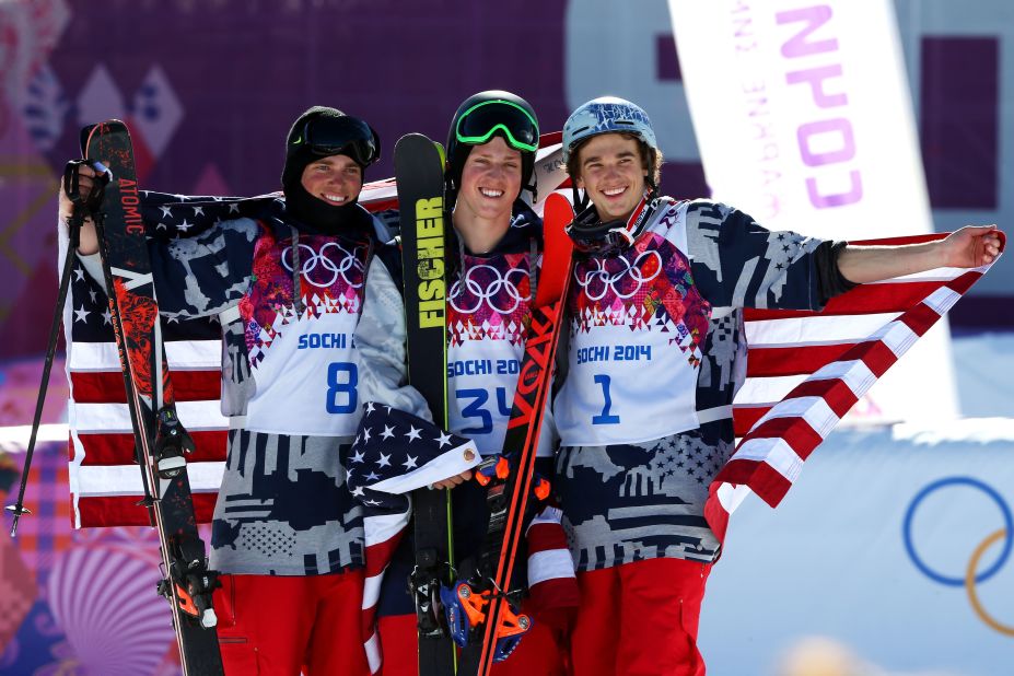 The U.S. cruised through the skiing competition, claiming all three medals -- just the third American clean sweep of an event in the history of the Winter Games. 