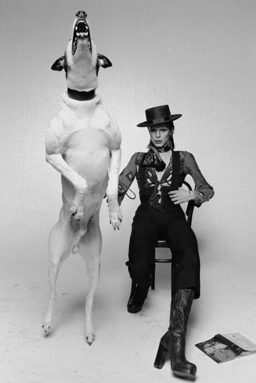 O'Neill took this photo during the publicity shoot for David Bowie's 1974 album "Diamond Dogs." At one point the dog at Bowie's side grew angry and started barking like mad, but Bowie remained calm and in character.