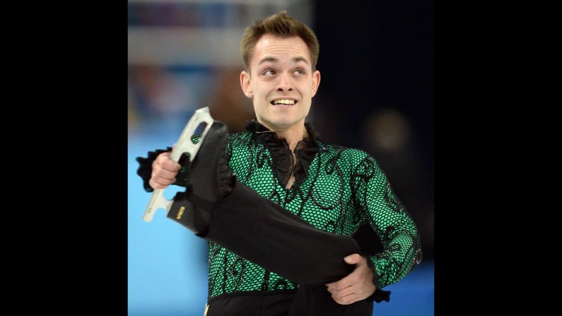 Figure skater Paul Bonifacio Parkinson of Italy performs on February 13.