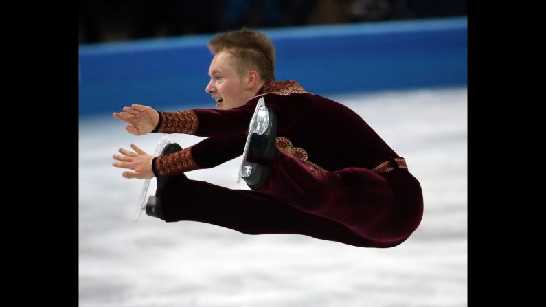 Swedish figure skater Alexander Majorov performs his short program during the men's individual competition on February 13.