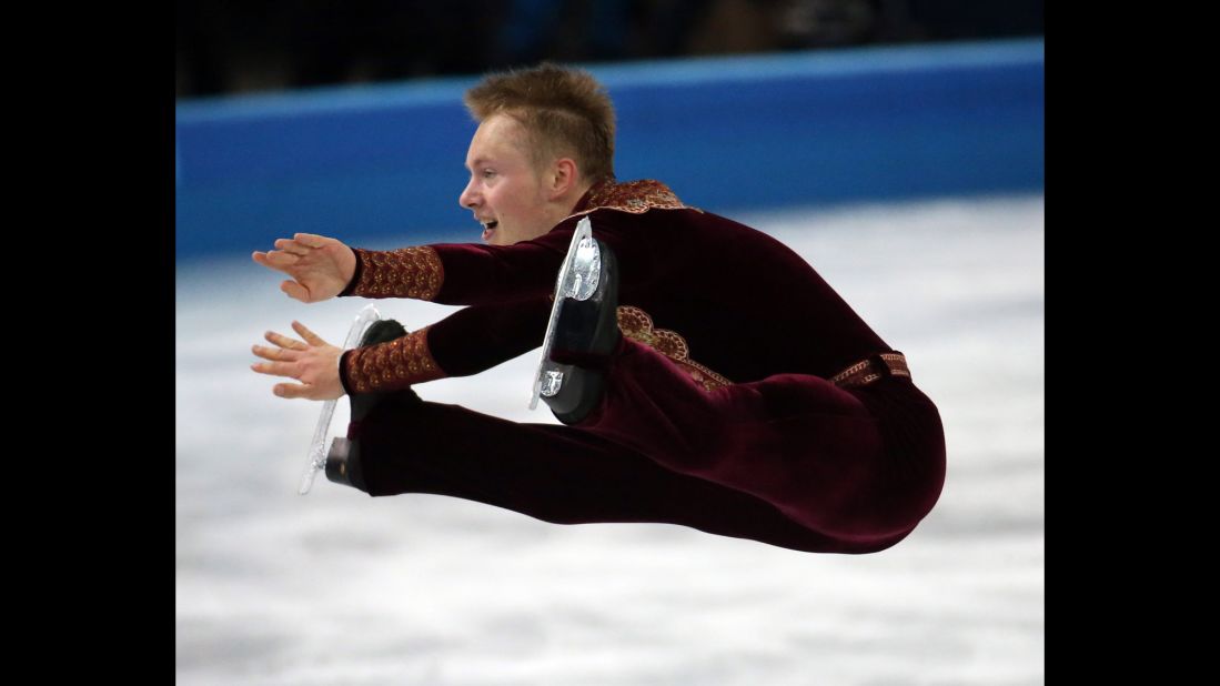 Swedish figure skater Alexander Majorov performs his short program during the men's individual competition on February 13.  