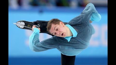 Peter Liebers of Germany competes in the men's figure skating event February 13. 