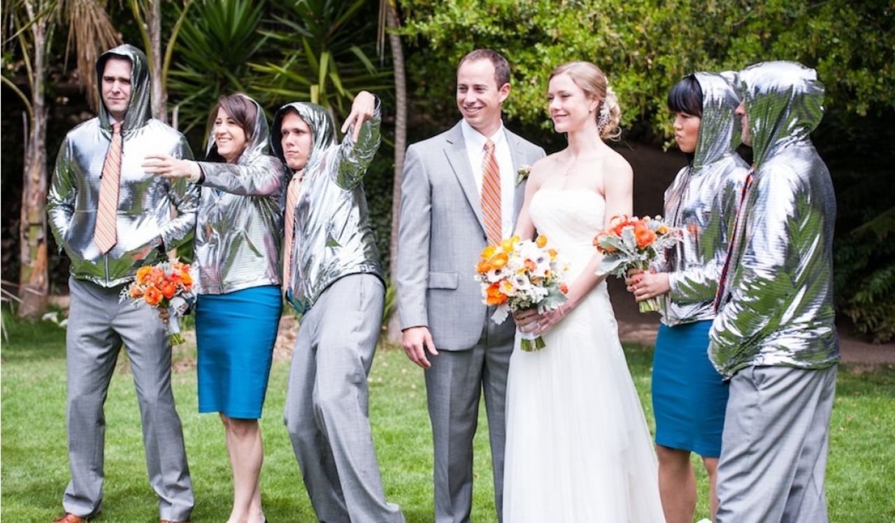 Betabrand's DiscoLab makes people shiny. Yay! Because you'll never regret this wedding photo.
