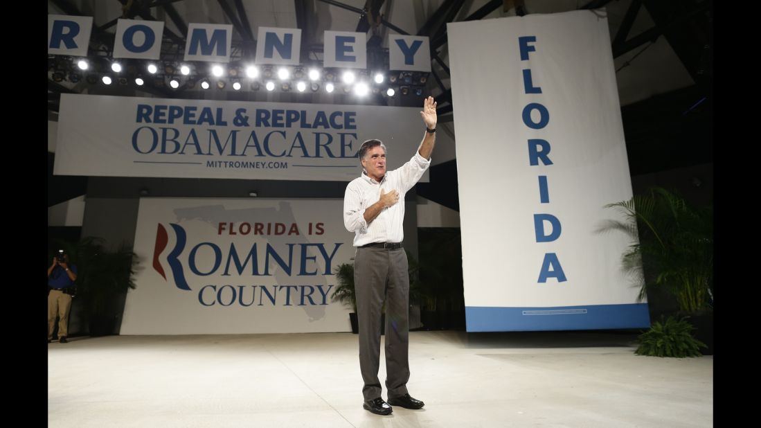 <strong>Don't underestimate immigration as an issue: </strong>Former Republican presidential candidate Mitt Romney missed the inclusiveness memo when he  promoted a self-deportation policy unpopular with many Latinos. He's shown here in Florida, a swing state with a large Latino population, a month before the 2012 presidential election. 