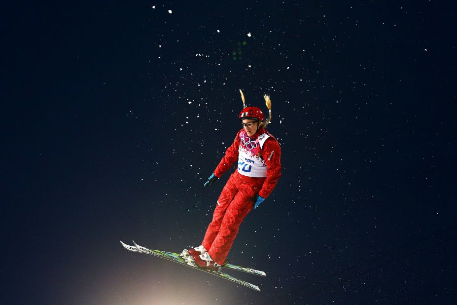 Freestyle skier Alexandra Orlova of Russia competes in the women's aerials February 14.