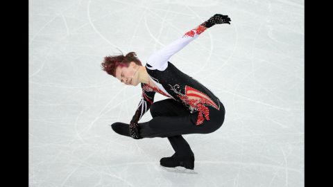 Uzbekistan's Misha Ge performs his free skate during the men's figure skating competition on February 14.