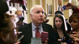 McCain with reporters