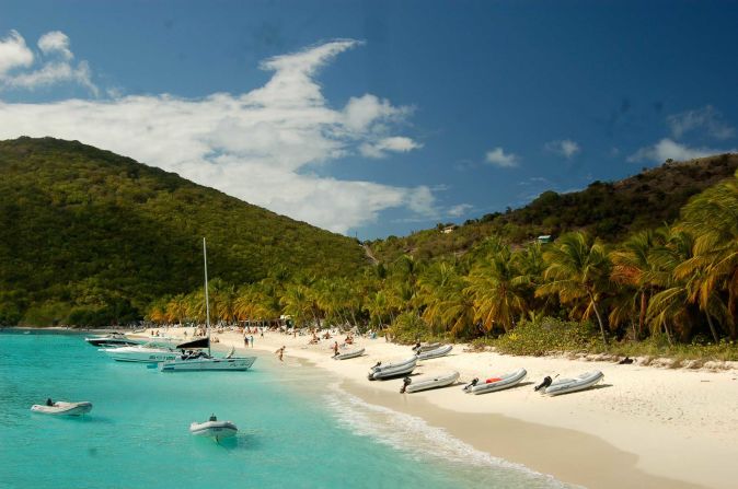 Travel writer <a href="index.php?page=&url=http%3A%2F%2Fireport.cnn.com%2Fdocs%2FDOC-1082827">Karen Elowitt</a> was living on St. John, U.S. Virgin Islands, last year and took a day trip to several of the smaller British Virgin Islands. Her group stopped at Jost Van Dyke's White Bay Beach and hung out at the Soggy Dollar Bar, "so named because you have to swim from your boat to the beach." Rough life.