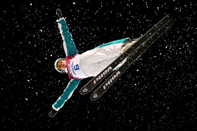 Danielle Scott of Australia practices February 14 ahead of the finals for the women's aerials.