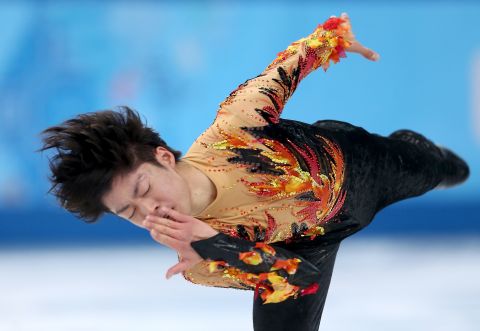 Tatsuki Machida of Japan competes in men's figure skating on February 14.