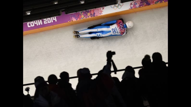 Italy's Maurizio Oioli competes in the men's skeleton.