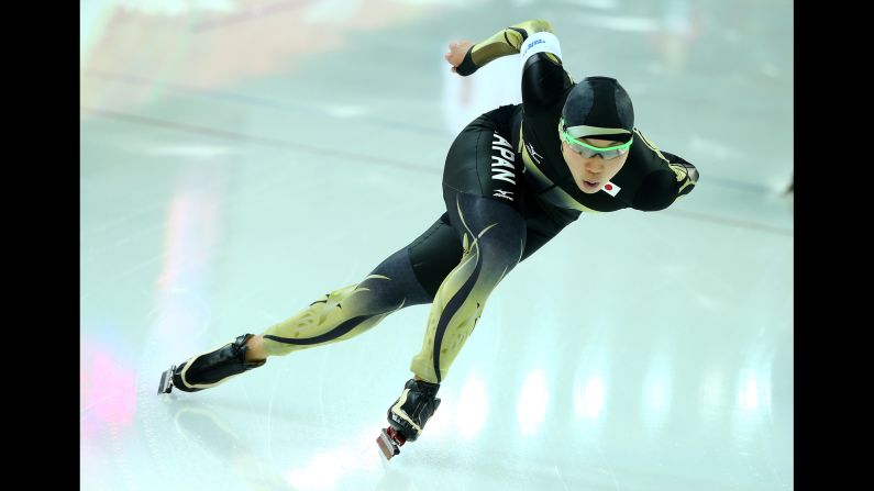 Taro Kondo of Japan competes in the men's 1,500-meter speedskating event on February 15.