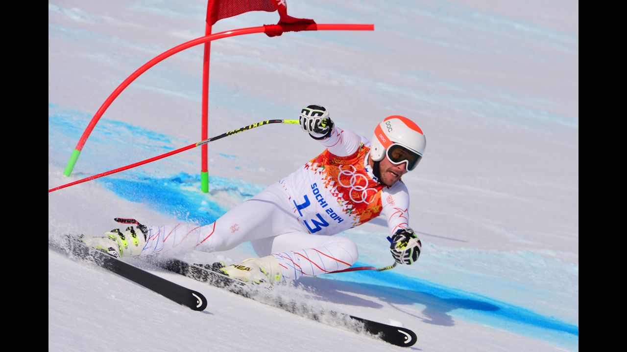 U.S. skier Bode Miller competes in the super-G on February 16.