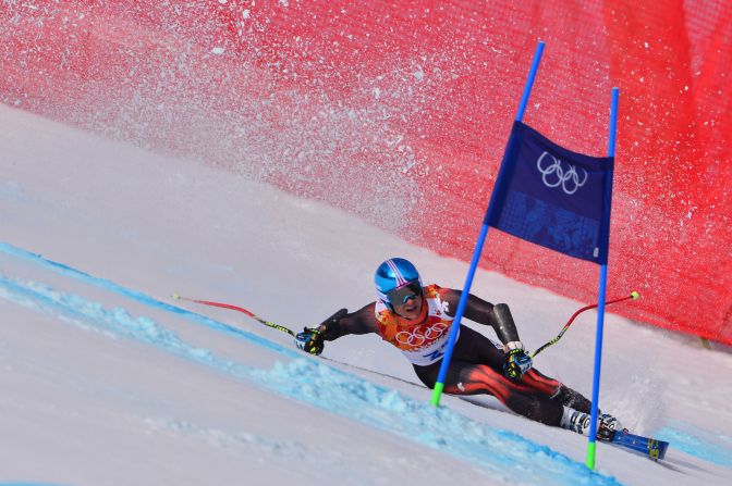 Spain's Paul de la Cuesta competes in the men's super-G on February 16.