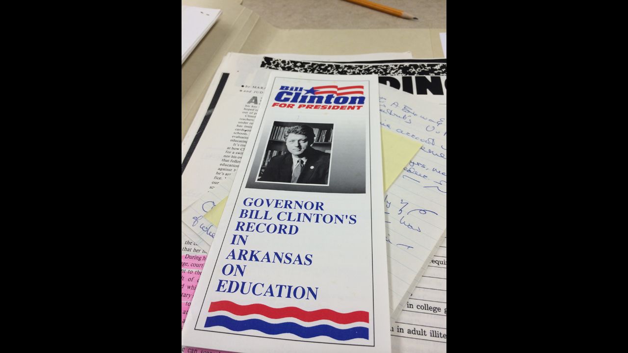During the 1992 presidential campaign, Blair was the go-to person if questions arose<strong> </strong>about Clinton's record as Arkansas governor. This flier explains how he handled education issues in the state.