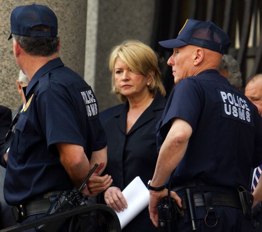 Domestic goddess Martha Stewart has moved on from July 2004, when she was flanked by U.S. Marshals after her sentencing at Manhattan federal court in New York. Stewart  received five months in prison and five months of home confinement for lying about a stock sale. 