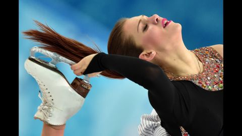 Turkish ice dancer Alisa Agafonova performs on February 16. 