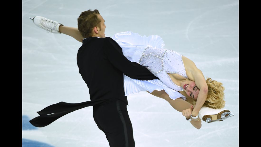 Lithuania's Deividas Stagniunas and Isabella Tobias compete in ice dancing on February 16. 